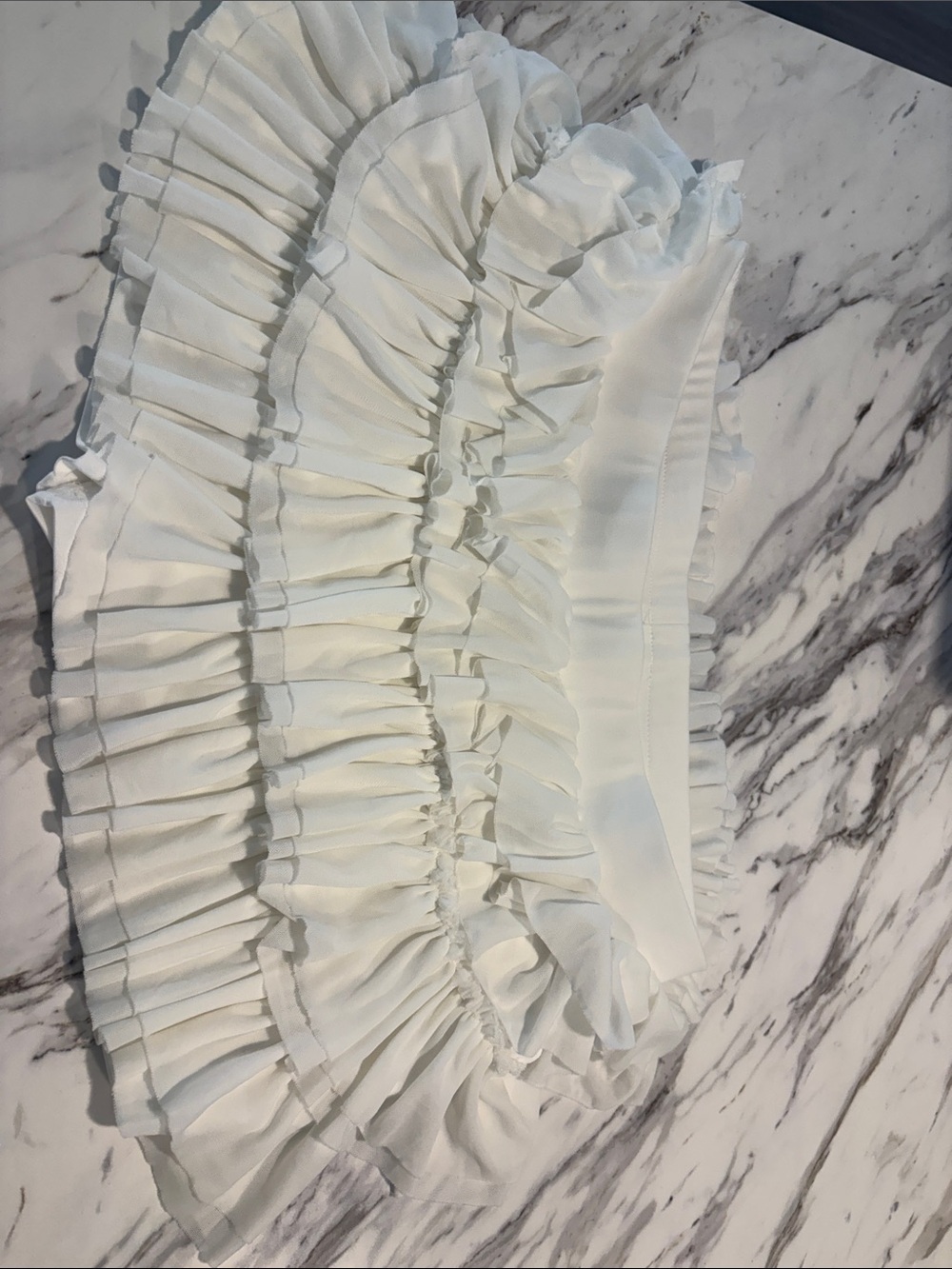 Beginning Boutique White Layered Ruffle Skort